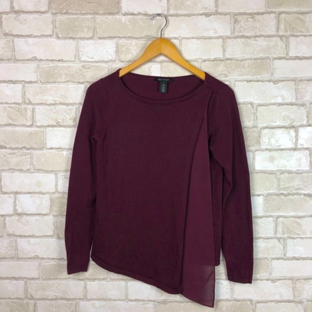 White House Black Market Long Sleeve Sheer Layered Blouse